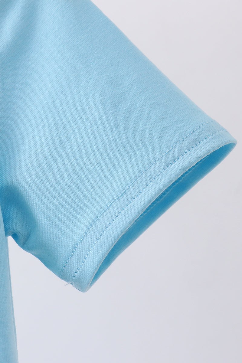 Blue cross applique top - Aaria Tees Aaria Tees