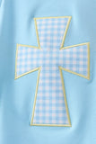 Blue cross applique top - Aaria Tees Aaria Tees