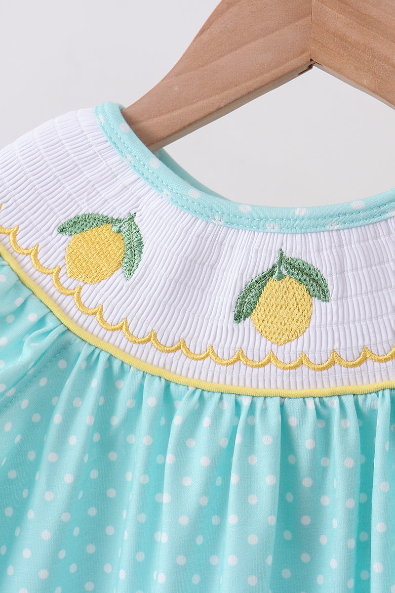 Summer lemon smocked ruffle shorts set - Aaria Tees Aaria Tees