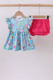 Mint island bloom ruffle bloomer set - Aaria Tees Aaria Tees