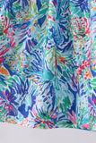 Blue floral print ruffle dress - Aaria Tees Aaria Tees