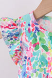 Blue bright floral ruffle bloomer set - Aaria Tees Aaria Tees