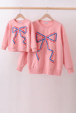 Peach hand-sewn bow mom&me sweatshirt - Aaria Tees Aaria Tees
