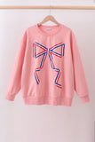 Peach hand-sewn bow mom&me sweatshirt - Aaria Tees Aaria Tees