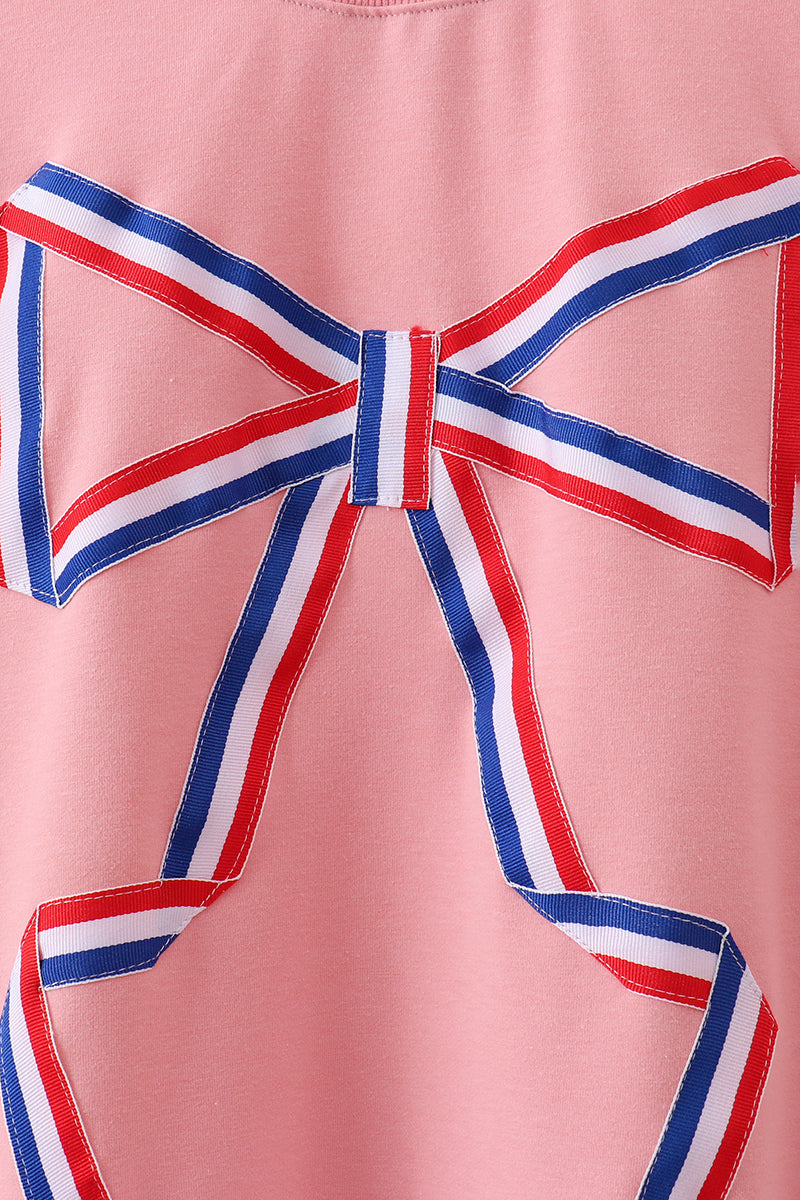 Peach hand-sewn bow mom&me sweatshirt - Aaria Tees Aaria Tees