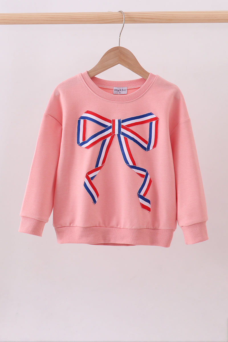 Peach hand-sewn bow mom&me sweatshirt - Aaria Tees Aaria Tees
