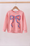 Peach hand-sewn bow mom&me sweatshirt - Aaria Tees Aaria Tees