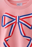 Peach hand-sewn bow mom&me sweatshirt - Aaria Tees Aaria Tees