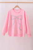 Pink hand-sewn bow mom&me sweatshirt - Aaria Tees Aaria Tees