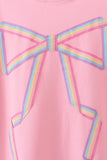 Pink hand-sewn bow mom&me sweatshirt - Aaria Tees Aaria Tees
