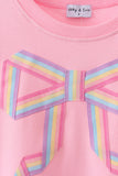 Pink hand-sewn bow mom&me sweatshirt - Aaria Tees Aaria Tees