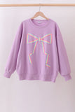 Purple hand-sewn bow mom&me sweatshirt - Aaria Tees Aaria Tees