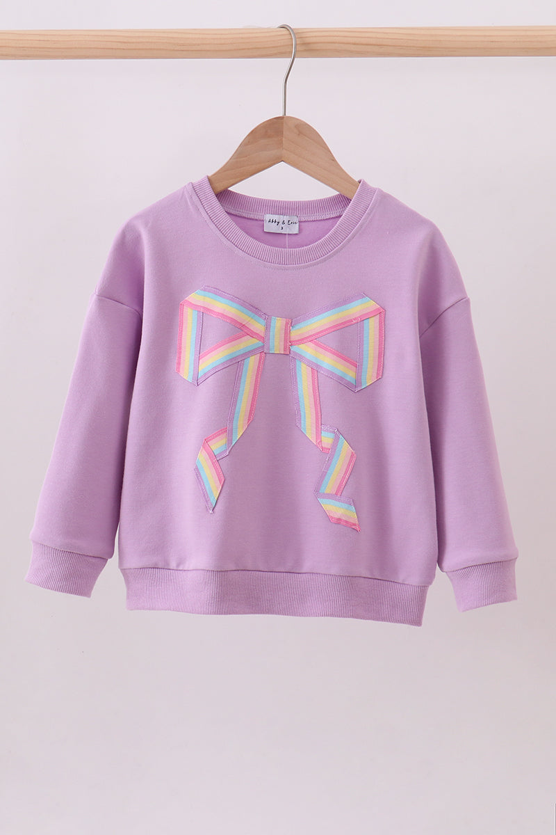 Purple hand-sewn bow mom&me sweatshirt - Aaria Tees Aaria Tees