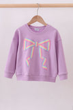 Purple hand-sewn bow mom&me sweatshirt - Aaria Tees Aaria Tees
