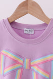 Purple hand-sewn bow mom&me sweatshirt - Aaria Tees Aaria Tees