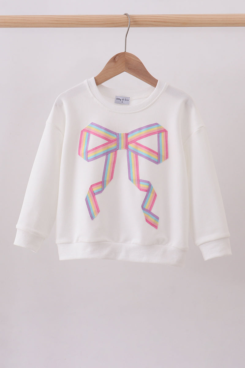 Cream hand-sewn bow mom&me sweatshirt - Aaria Tees Aaria Tees