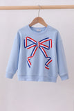 Blue hand-sewn bow mom&me sweatshirt - Aaria Tees Aaria Tees