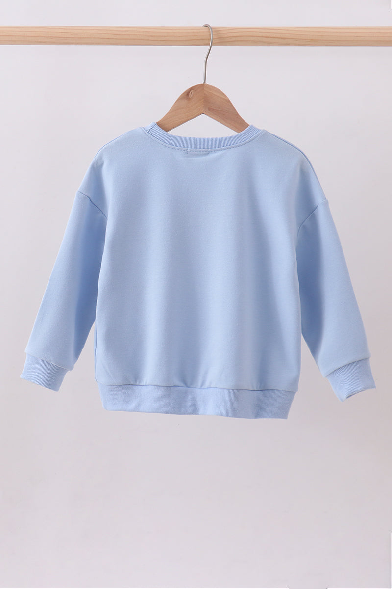Blue hand-sewn bow mom&me sweatshirt - Aaria Tees Aaria Tees