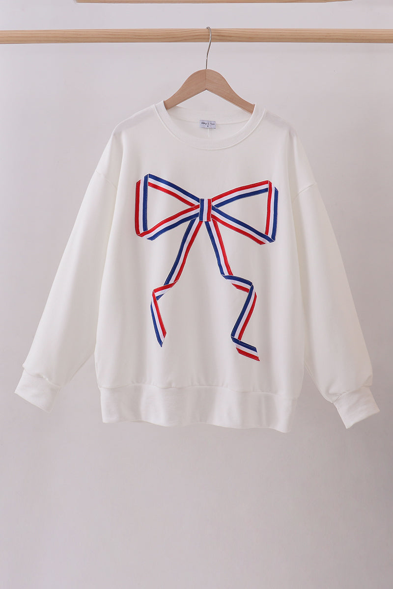 Cream hand-sewn bow mom&me sweatshirt - Aaria Tees Aaria Tees