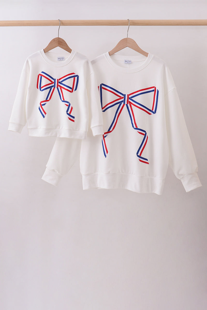 Cream hand-sewn bow mom&me sweatshirt - Aaria Tees Aaria Tees