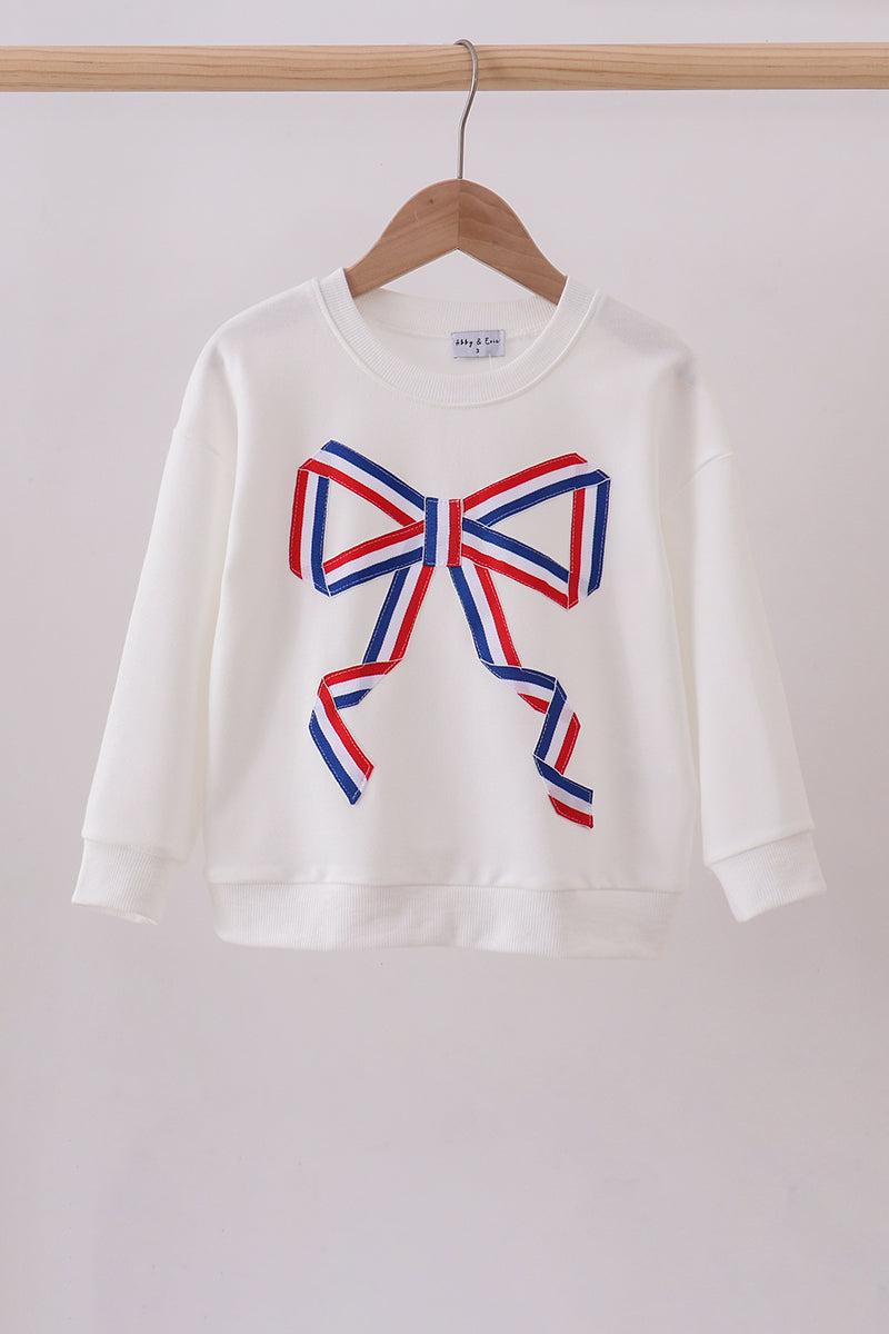 Cream hand-sewn bow mom&me sweatshirt - Aaria Tees Aaria Tees