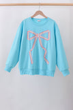 Blue bow hand-sewn mom&me sweatshirt Aaria Tees