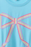 Blue bow hand-sewn mom&me sweatshirt Aaria Tees