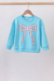 Blue bow hand-sewn mom&me sweatshirt Aaria Tees
