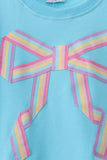 Blue bow hand-sewn mom&me sweatshirt Aaria Tees