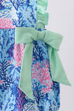 Blue marine creature print ruffle bubble - Aaria Tees Aaria Tees