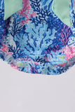 Blue marine creature print ruffle bubble - Aaria Tees Aaria Tees