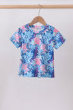 Blue marine creature print top - Aaria Tees Aaria Tees