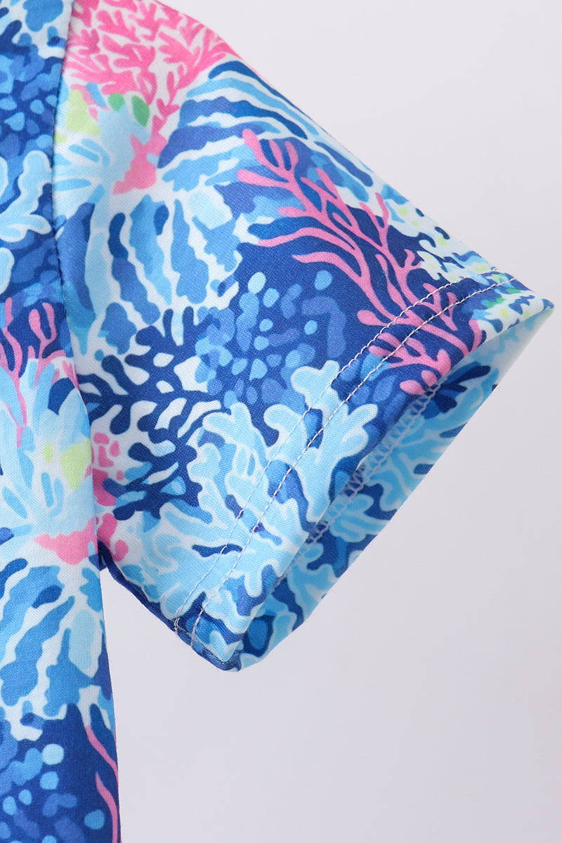 Blue marine creature print top - Aaria Tees Aaria Tees