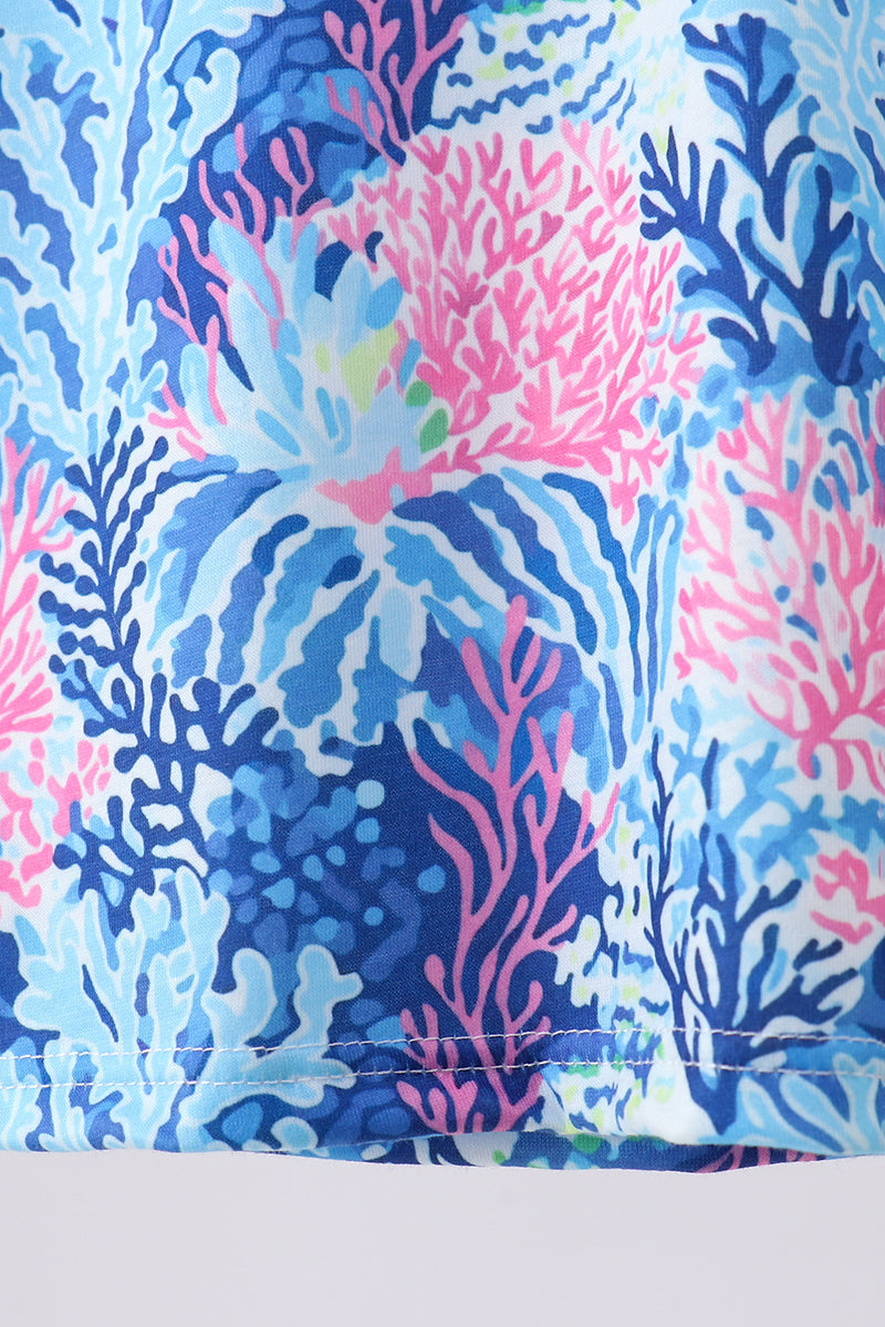 Blue marine creature print top - Aaria Tees Aaria Tees