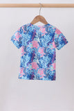 Blue marine creature print top - Aaria Tees Aaria Tees
