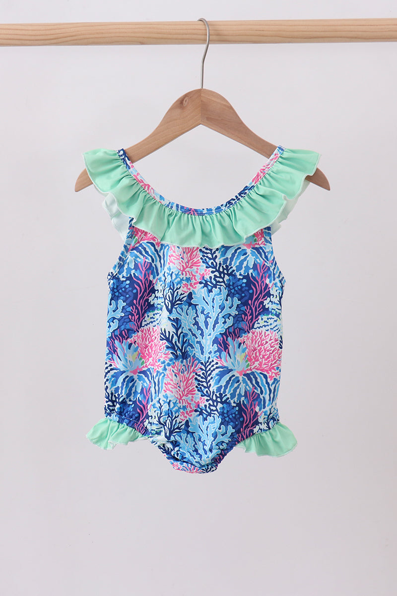 Blue marine creature print swimsuit - Aaria Tees Aaria Tees