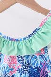 Blue marine creature print swimsuit - Aaria Tees Aaria Tees