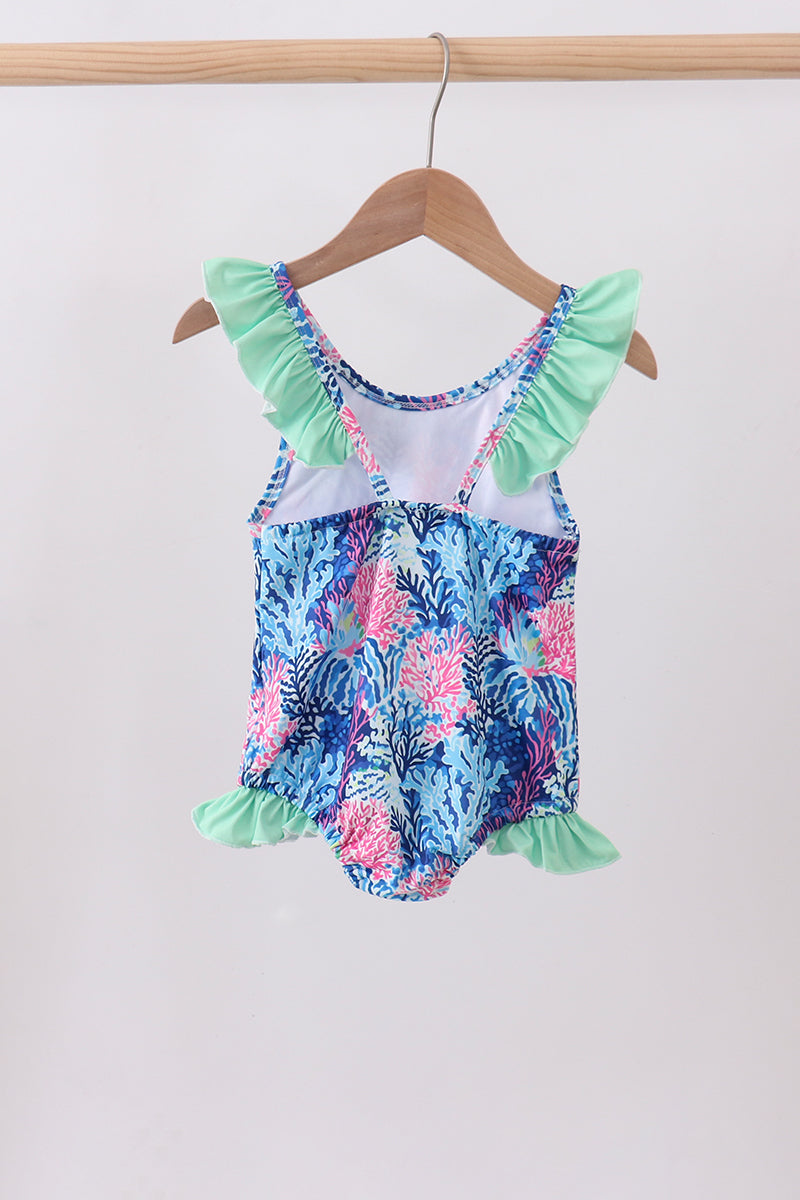 Blue marine creature print swimsuit - Aaria Tees Aaria Tees