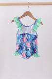 Blue marine creature print swimsuit - Aaria Tees Aaria Tees