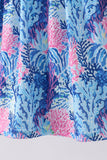 Blue marine creature print ruffle dress - Aaria Tees Aaria Tees