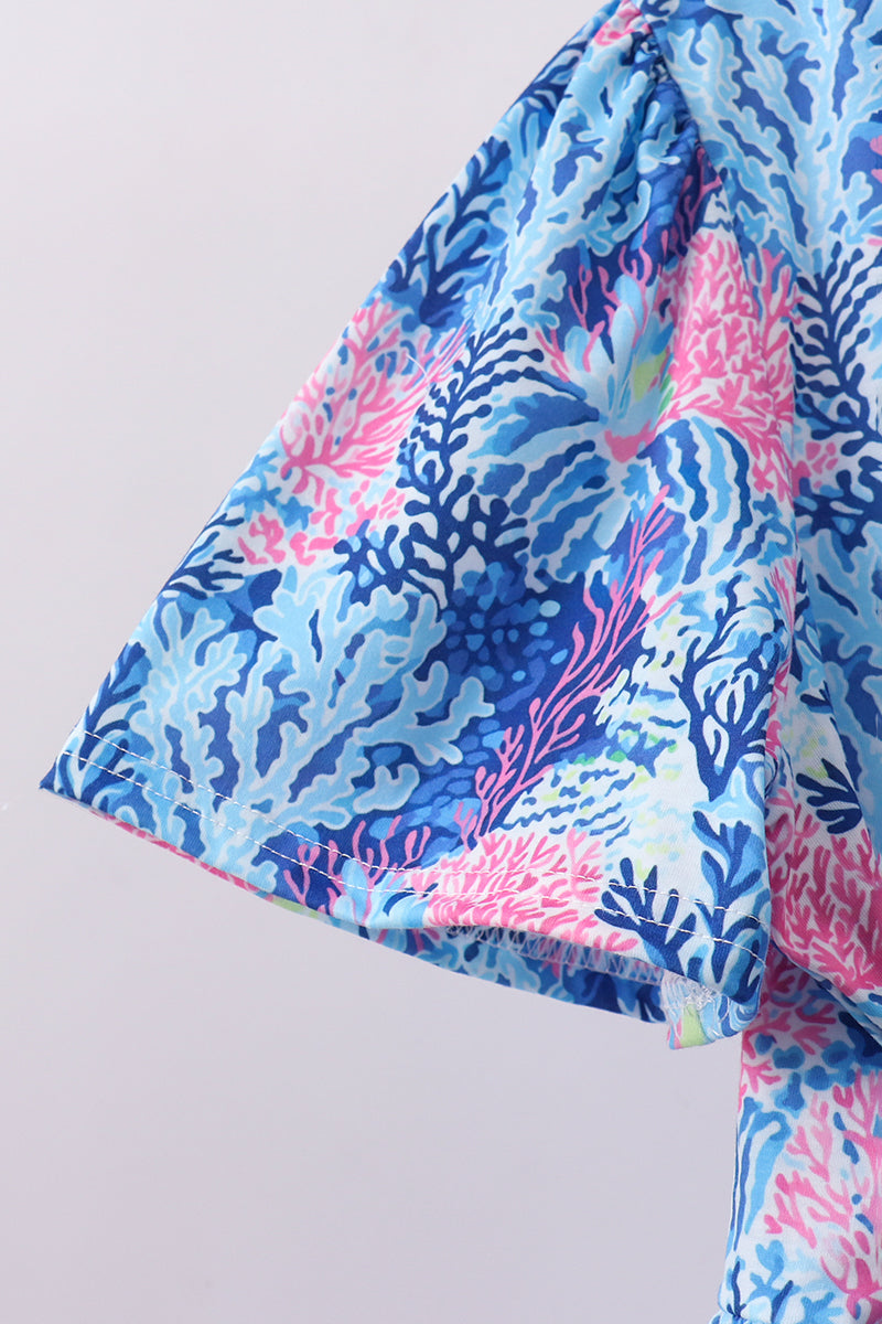 Blue marine creature print dress - Aaria Tees Aaria Tees