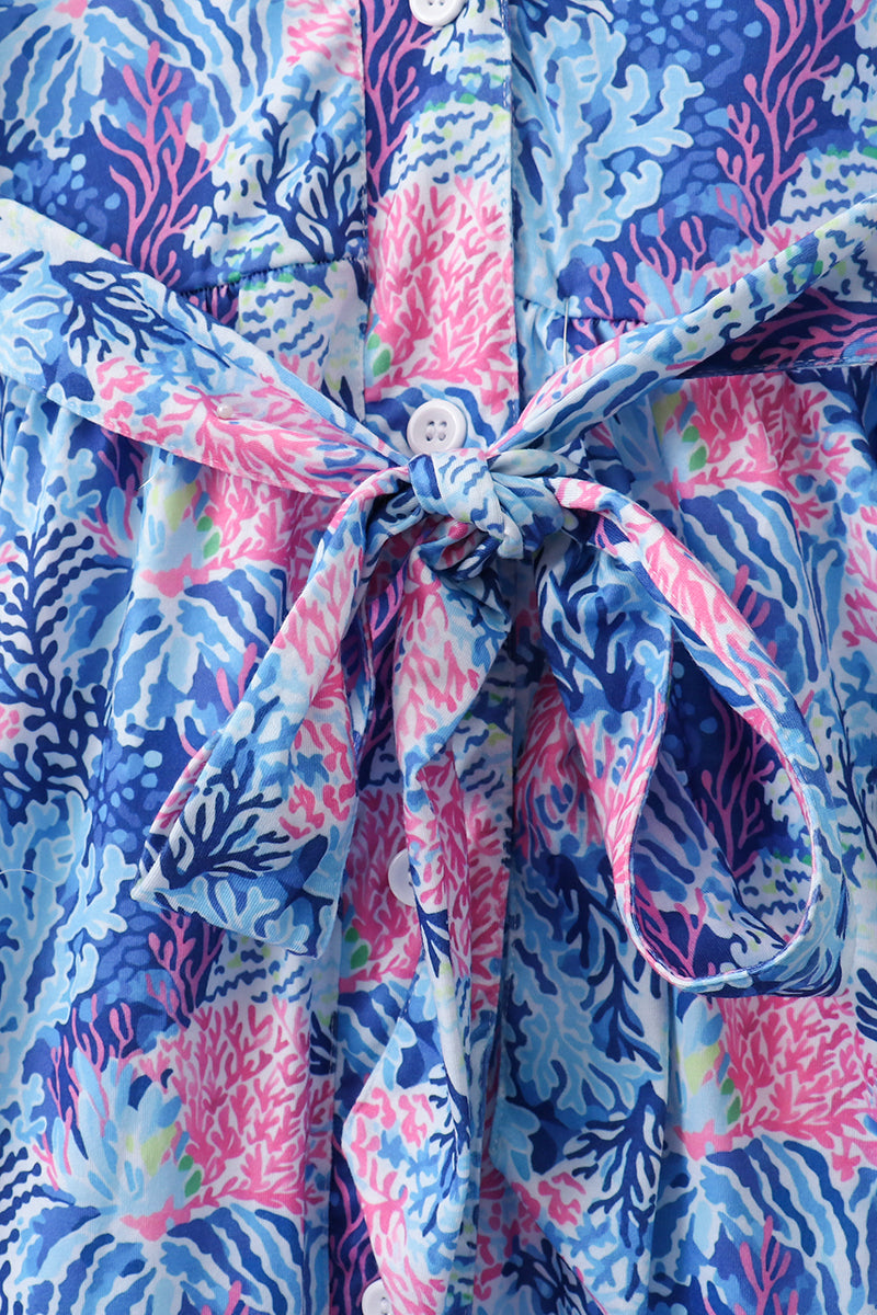 Blue marine creature print dress - Aaria Tees Aaria Tees