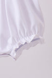 White cross smocked ruffle bubble - Aaria Tees Aaria Tees