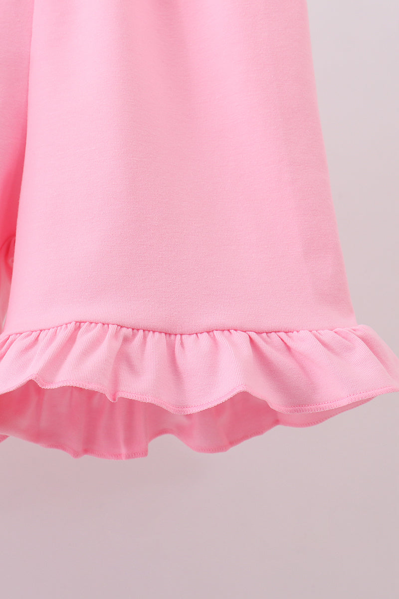 White cross smocked ruffle shorts set - Aaria Tees Aaria Tees