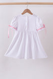 White cross smocked ruffle dress - Aaria Tees Aaria Tees