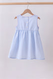 Blue seersucker bow smocked dress - Aaria Tees Aaria Tees