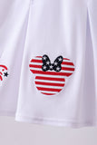 Blue character fireworks embroidery gingham ruffle shorts set - Aaria Tees Aaria Tees