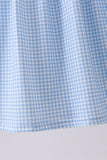 Blue character fireworks embroidery gingham dress - Aaria Tees Aaria Tees