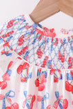 Blue cherry smocked bloomer set - Aaria Tees Aaria Tees