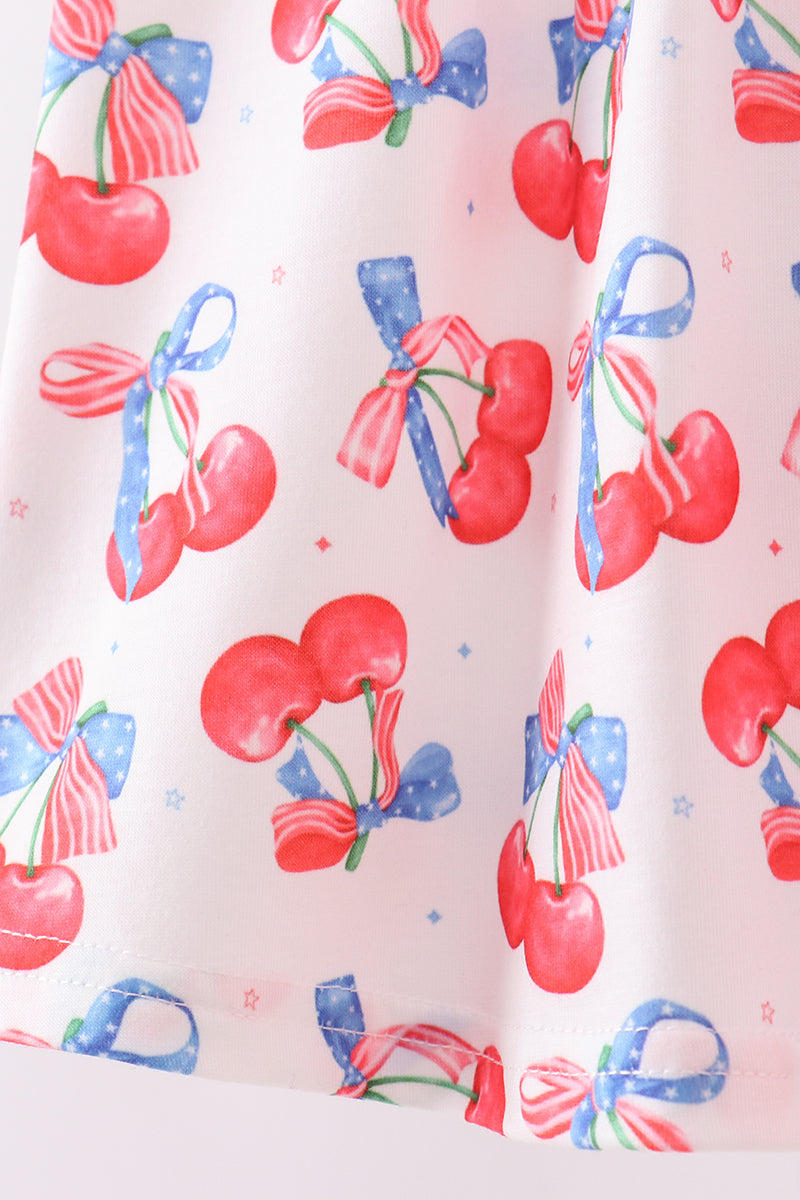 Blue cherry smocked bloomer set - Aaria Tees Aaria Tees